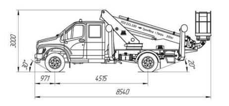 Изображение схемы автовышки