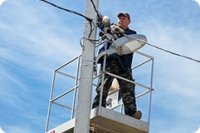 Фото ремонт столба освещения